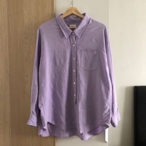 Wilfred Free Lavender Button Up Shirt Relaxed Linen (S)